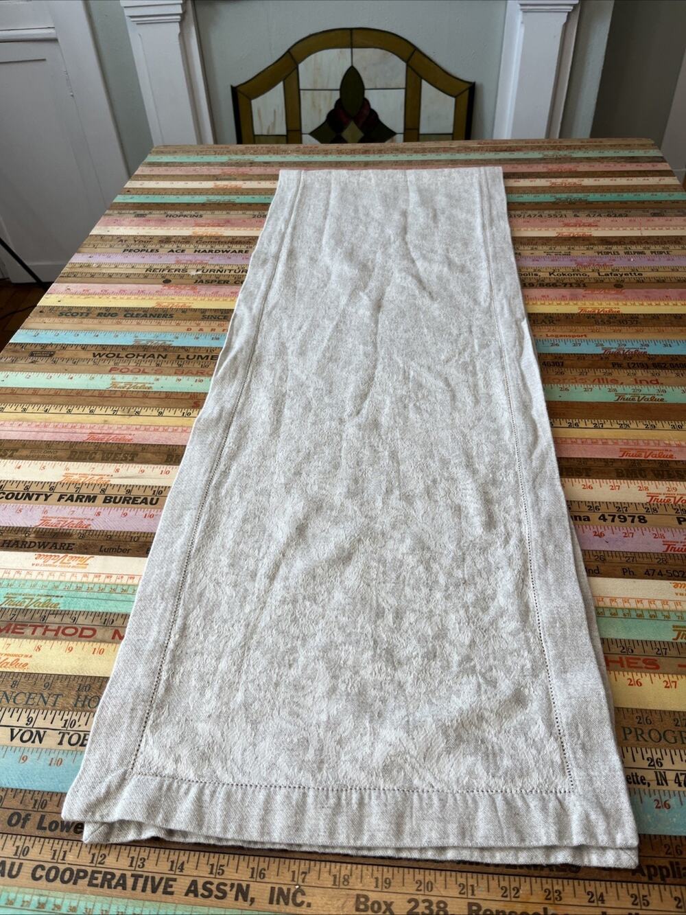 Mi Casa Es Tu Casa Floral Linen Cotton Tablecloth Runner 14 x83 Portugal Classic